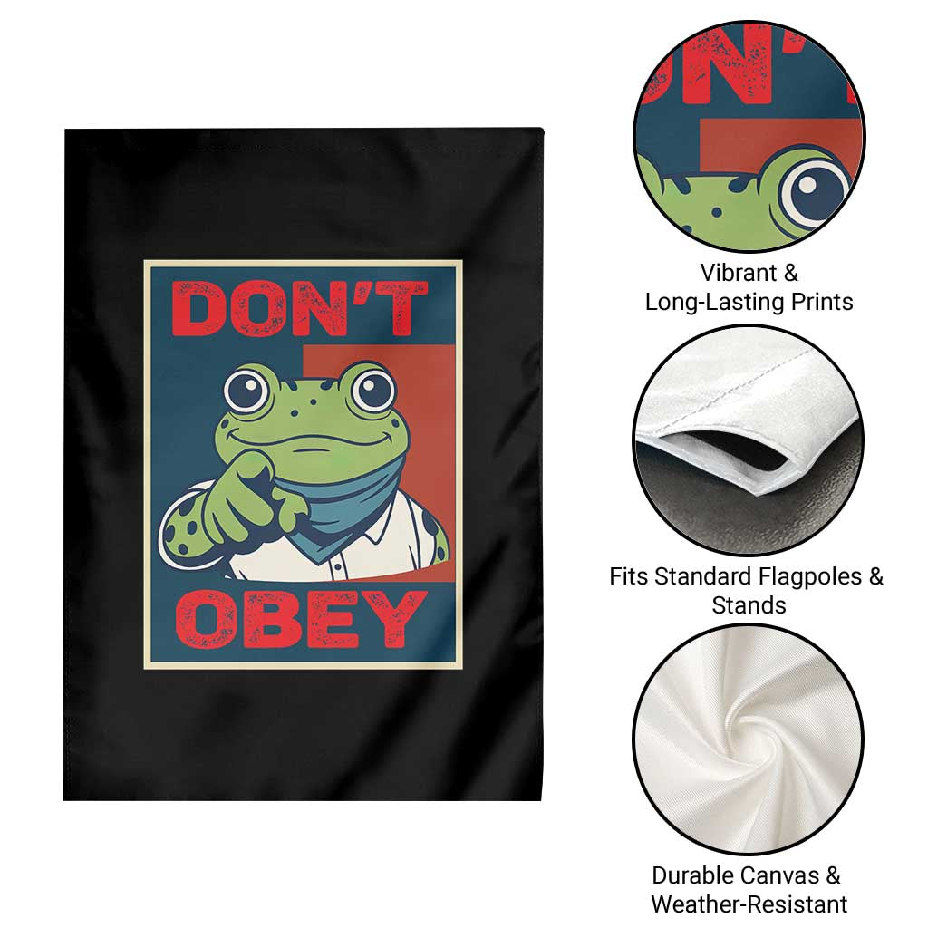 Don't Obey Portland Frog Garden Flag Frogs Protest Activism Hope Style Poster Graphic TS02 Print Your Wear