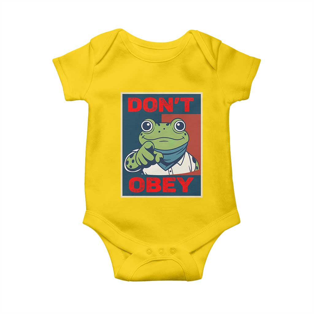 Don't Obey Portland Frog Baby Onesie Frogs Protest Activism Hope Style Poster Graphic TS02 Daisy Print Your Wear