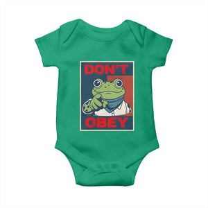 Don't Obey Portland Frog Baby Onesie Frogs Protest Activism Hope Style Poster Graphic TS02 Irish Green Print Your Wear