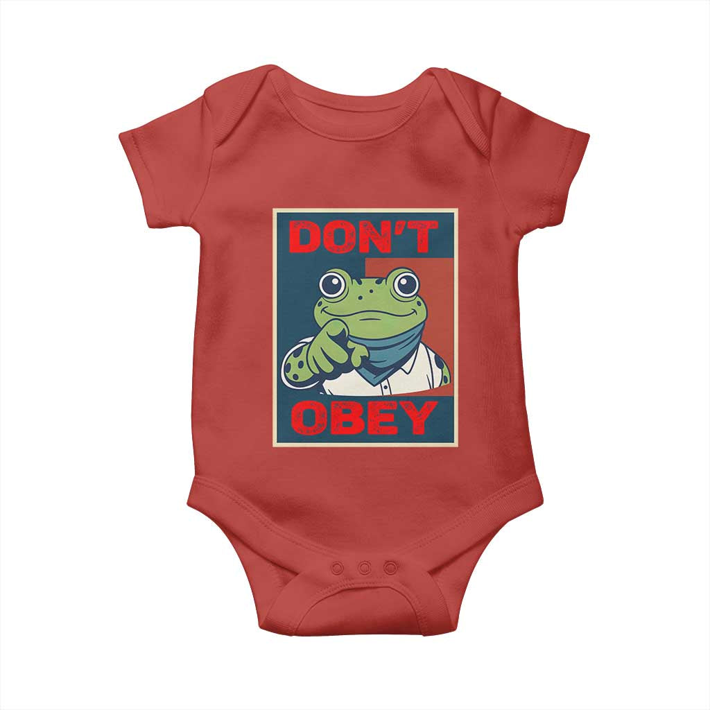 Don't Obey Portland Frog Baby Onesie Frogs Protest Activism Hope Style Poster Graphic TS02 Red Print Your Wear