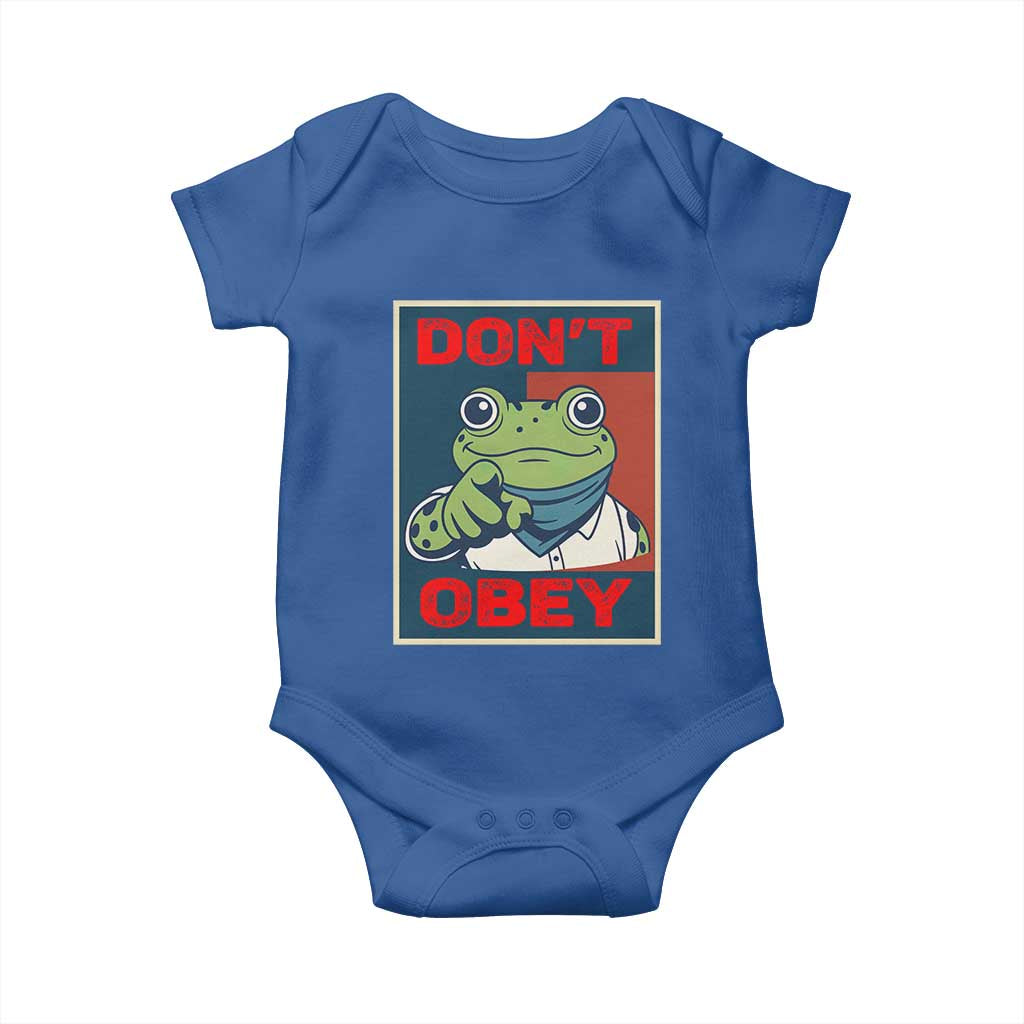 Don't Obey Portland Frog Baby Onesie Frogs Protest Activism Hope Style Poster Graphic TS02 Royal Blue Print Your Wear