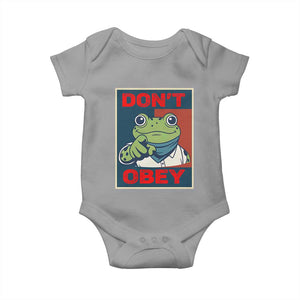 Don't Obey Portland Frog Baby Onesie Frogs Protest Activism Hope Style Poster Graphic TS02 Sport Gray Print Your Wear