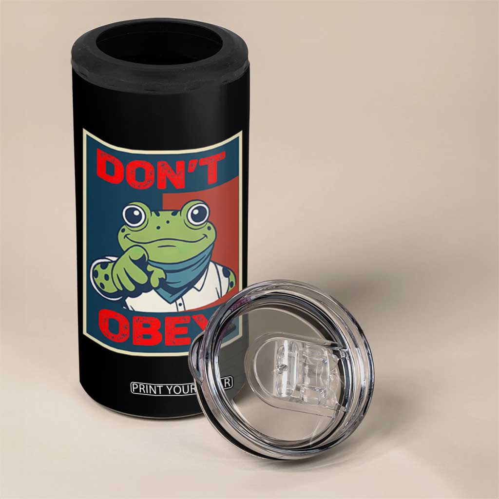 Don't Obey Portland Frog 4 in 1 Can Cooler Tumbler Frogs Protest Activism Hope Style Poster Graphic TS02 Print Your Wear