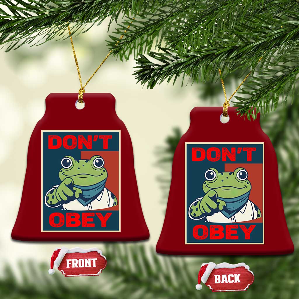 Don't Obey Portland Frog Ceramic Ornament Frogs Protest Activism Hope Style Poster Graphic TS02 Print Your Wear