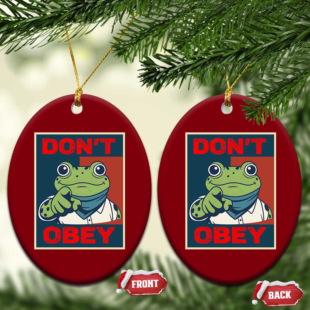 Don't Obey Portland Frog Ceramic Ornament Frogs Protest Activism Hope Style Poster Graphic TS02 Print Your Wear