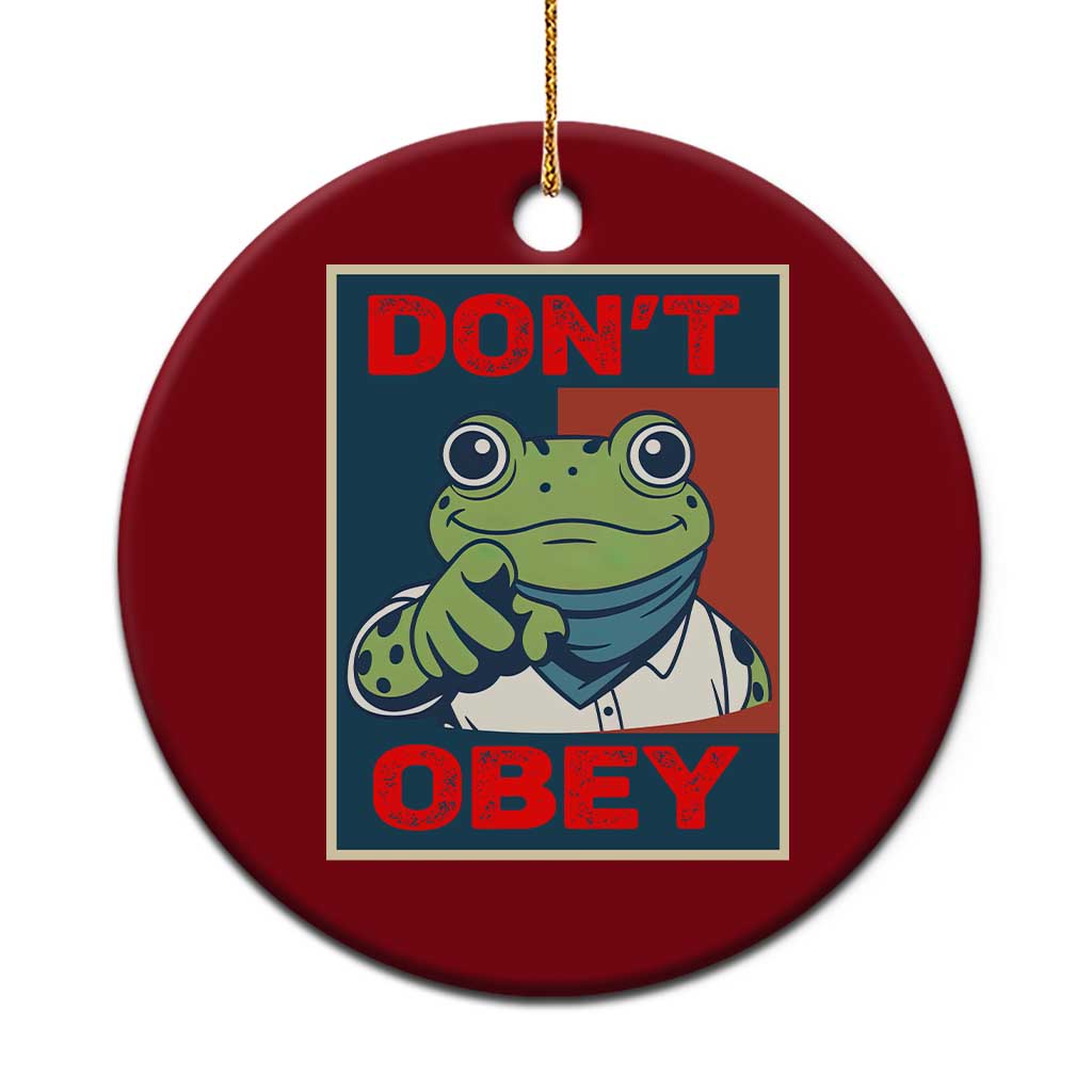Don't Obey Portland Frog Ceramic Ornament Frogs Protest Activism Hope Style Poster Graphic TS02 1pc Red Print Your Wear
