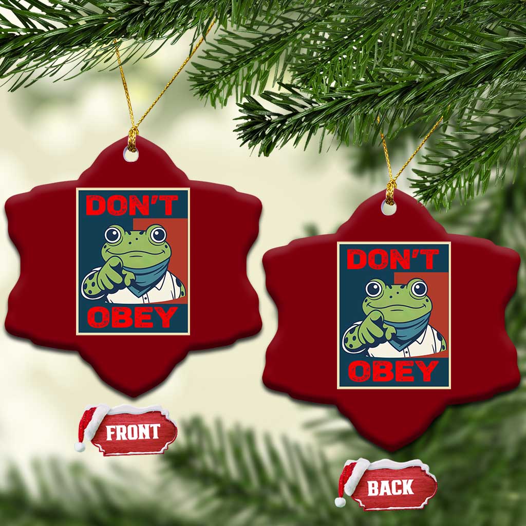 Don't Obey Portland Frog Ceramic Ornament Frogs Protest Activism Hope Style Poster Graphic TS02 Print Your Wear