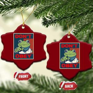 Don't Obey Portland Frog Ceramic Ornament Frogs Protest Activism Hope Style Poster Graphic TS02 Print Your Wear