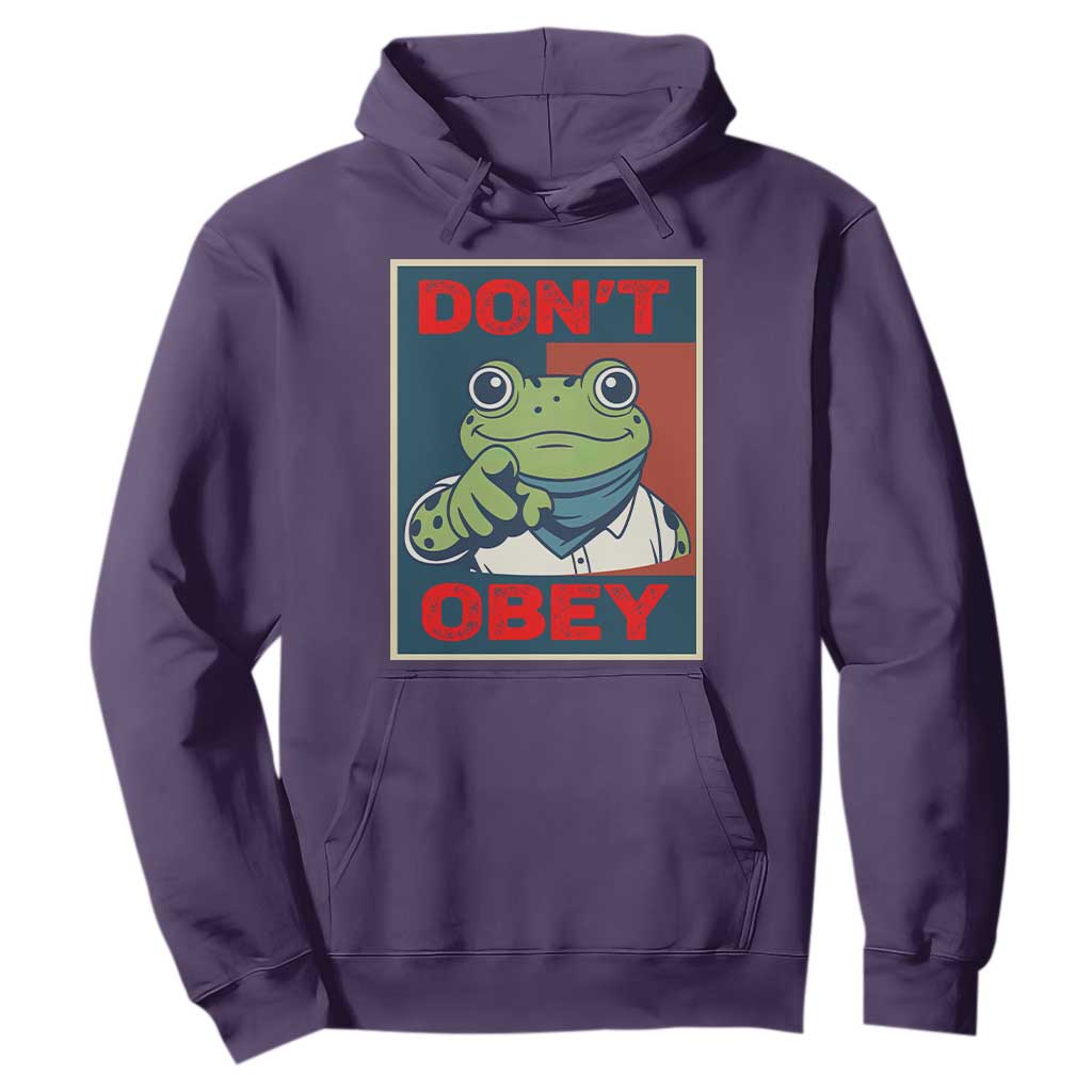 Don't Obey Portland Frog Hoodie Frogs Protest Activism Hope Style Poster Graphic TS02 Purple Print Your Wear