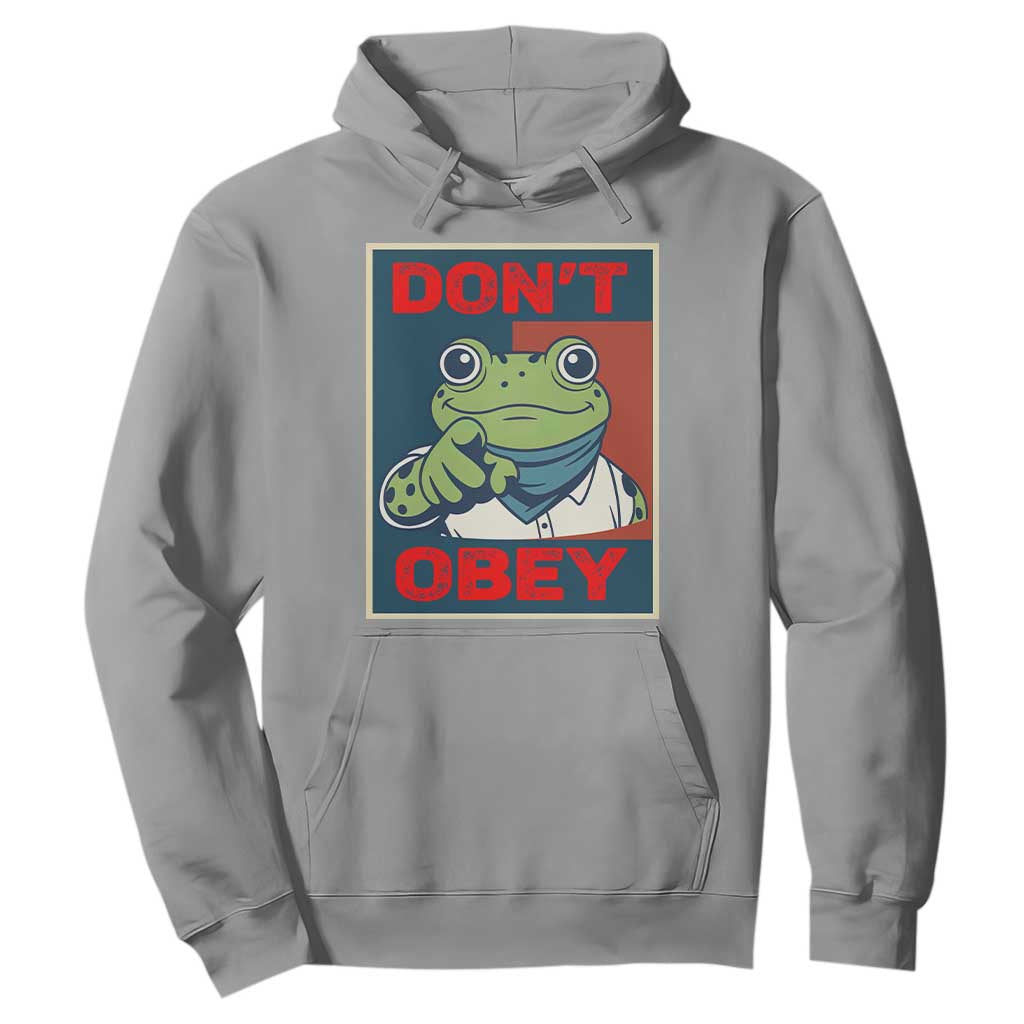 Don't Obey Portland Frog Hoodie Frogs Protest Activism Hope Style Poster Graphic TS02 Sport Gray Print Your Wear