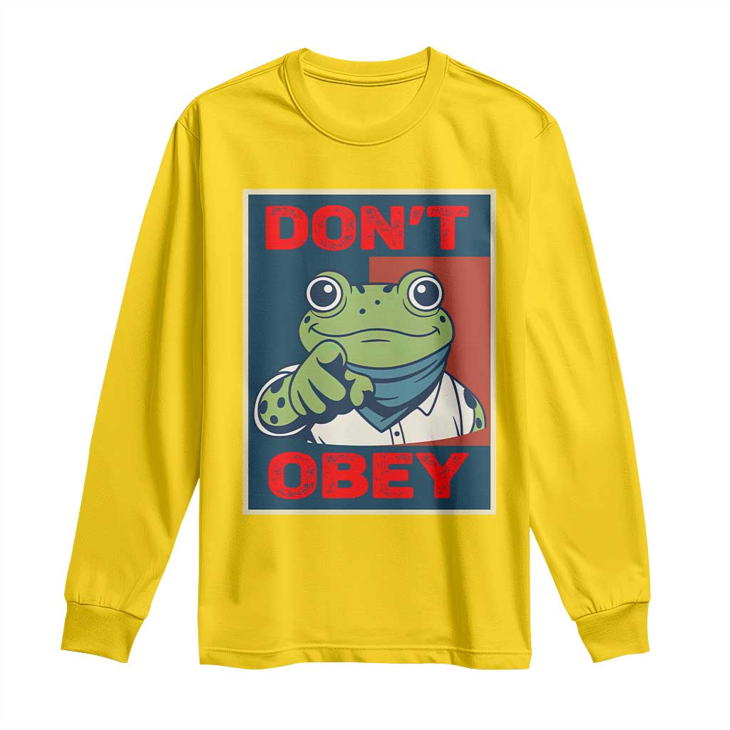 Don't Obey Portland Frog Long Sleeve Shirt Frogs Protest Activism Hope Style Poster Graphic TS02 Daisy Print Your Wear