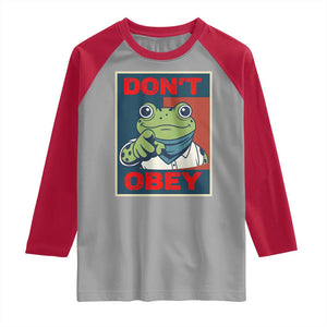 Don't Obey Portland Frog Raglan Shirt Frogs Protest Activism Hope Style Poster Graphic TS02 Sport Gray Red Print Your Wear