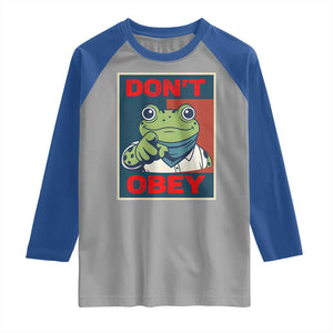 Don't Obey Portland Frog Raglan Shirt Frogs Protest Activism Hope Style Poster Graphic TS02 Sport Gray Royal Print Your Wear
