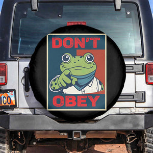 Don't Obey Portland Frog Spare Tire Cover Frogs Protest Activism Hope Style Poster Graphic TS02 No hole Black Print Your Wear