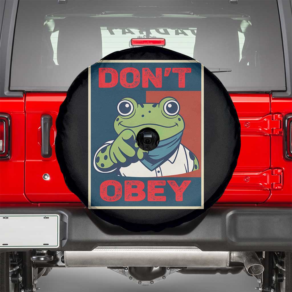 Don't Obey Portland Frog Spare Tire Cover Frogs Protest Activism Hope Style Poster Graphic TS02 Black Print Your Wear