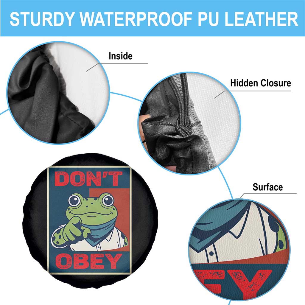 Don't Obey Portland Frog Spare Tire Cover Frogs Protest Activism Hope Style Poster Graphic TS02 Print Your Wear