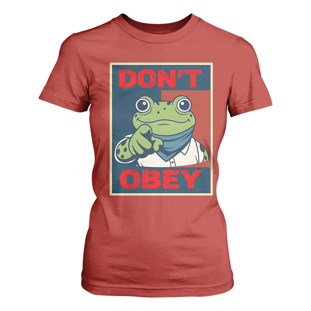 Don't Obey Portland Frog T Shirt For Women Frogs Protest Activism Hope Style Poster Graphic TS02 Red Print Your Wear