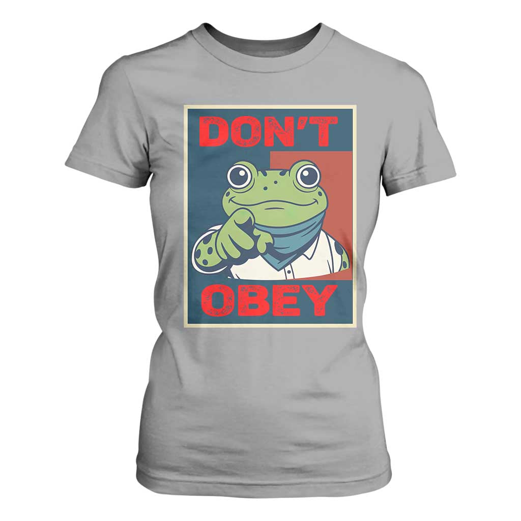 Don't Obey Portland Frog T Shirt For Women Frogs Protest Activism Hope Style Poster Graphic TS02 Sport Gray Print Your Wear