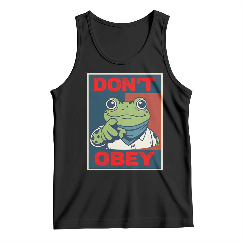 Don't Obey Portland Frog Tank Top Frogs Protest Activism Hope Style Poster Graphic TS02 Black Print Your Wear