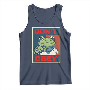 Don't Obey Portland Frog Tank Top Frogs Protest Activism Hope Style Poster Graphic TS02 Navy Print Your Wear