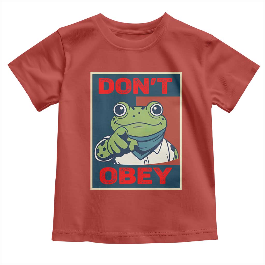 Don't Obey Portland Frog Toddler T Shirt Frogs Protest Activism Hope Style Poster Graphic TS02 Red Print Your Wear