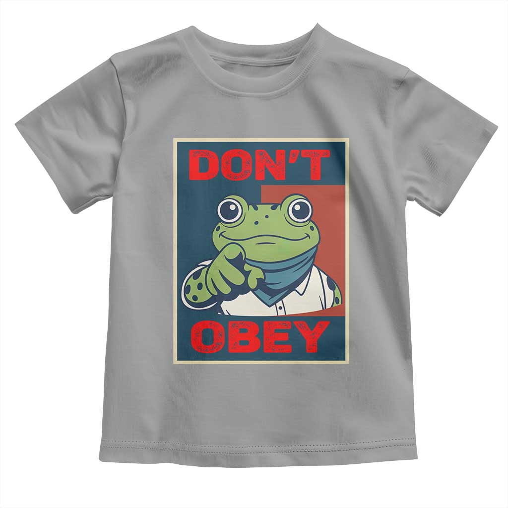 Don't Obey Portland Frog Toddler T Shirt Frogs Protest Activism Hope Style Poster Graphic TS02 Sport Gray Print Your Wear
