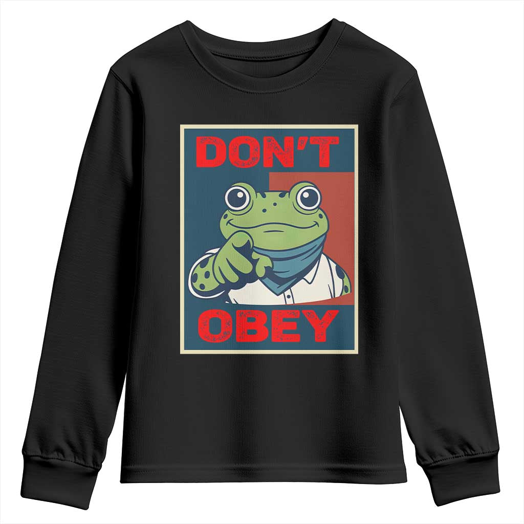 Don't Obey Portland Frog Youth Sweatshirt Frogs Protest Activism Hope Style Poster Graphic TS02 Black Print Your Wear