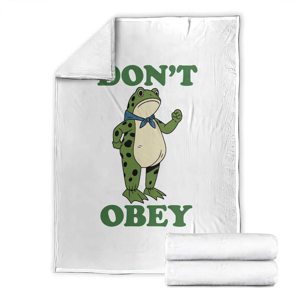 Don't Obey Portland Frog Throw Blanket Resist Inflatable Frogs Protest TS02 White Print Your Wear