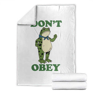 Don't Obey Portland Frog Throw Blanket Resist Inflatable Frogs Protest TS02 White Print Your Wear
