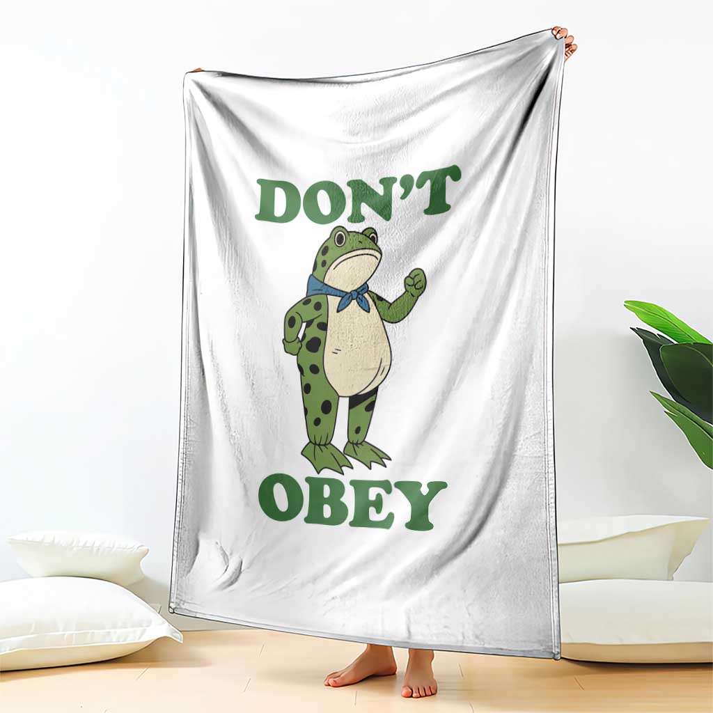 Don't Obey Portland Frog Throw Blanket Resist Inflatable Frogs Protest TS02 Print Your Wear