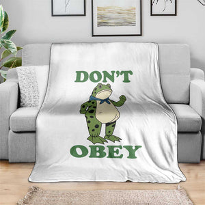 Don't Obey Portland Frog Throw Blanket Resist Inflatable Frogs Protest TS02 Print Your Wear