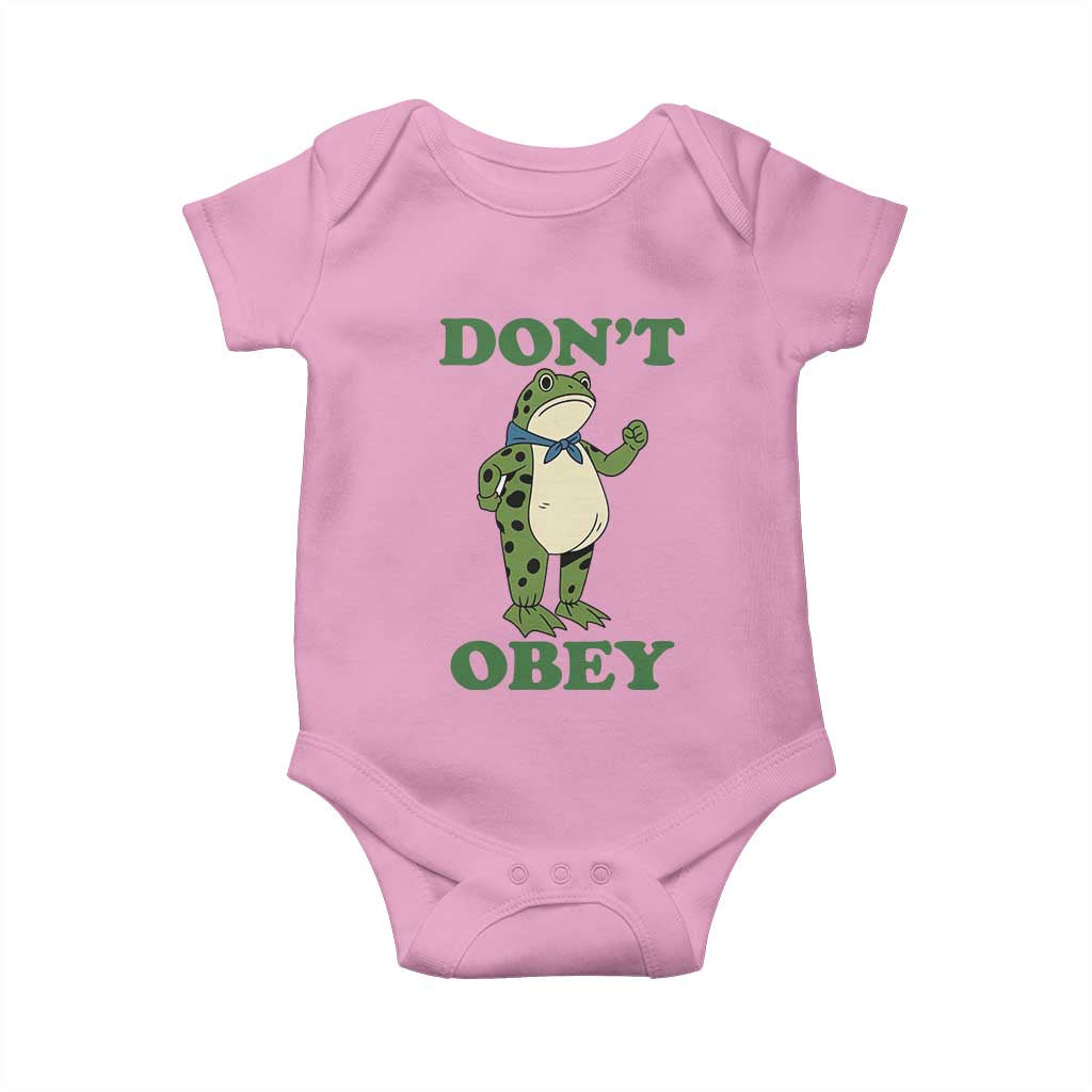 Don't Obey Portland Frog Baby Onesie Resist Inflatable Frogs Protest TS02 Light Pink Print Your Wear