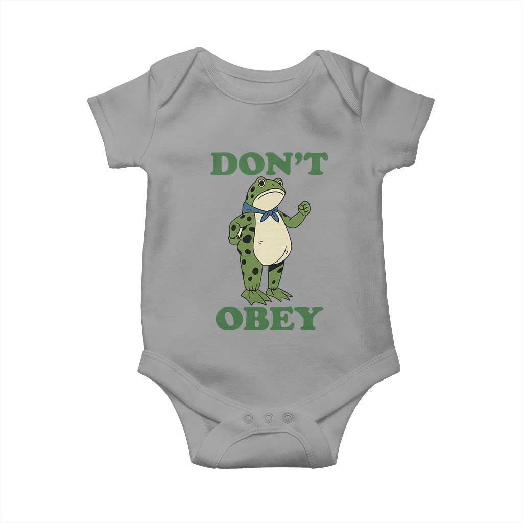 Don't Obey Portland Frog Baby Onesie Resist Inflatable Frogs Protest TS02 Sport Gray Print Your Wear