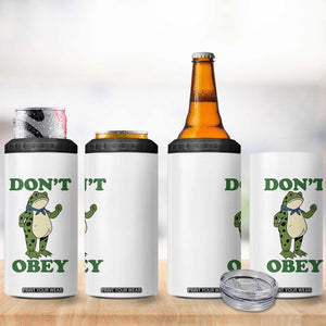 Don't Obey Portland Frog 4 in 1 Can Cooler Tumbler Resist Inflatable Frogs Protest TS02 Print Your Wear