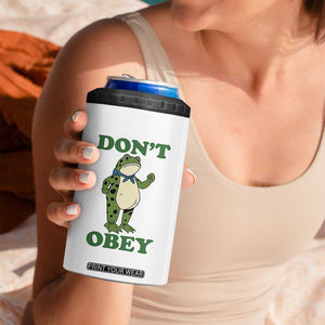 Don't Obey Portland Frog 4 in 1 Can Cooler Tumbler Resist Inflatable Frogs Protest TS02 Print Your Wear