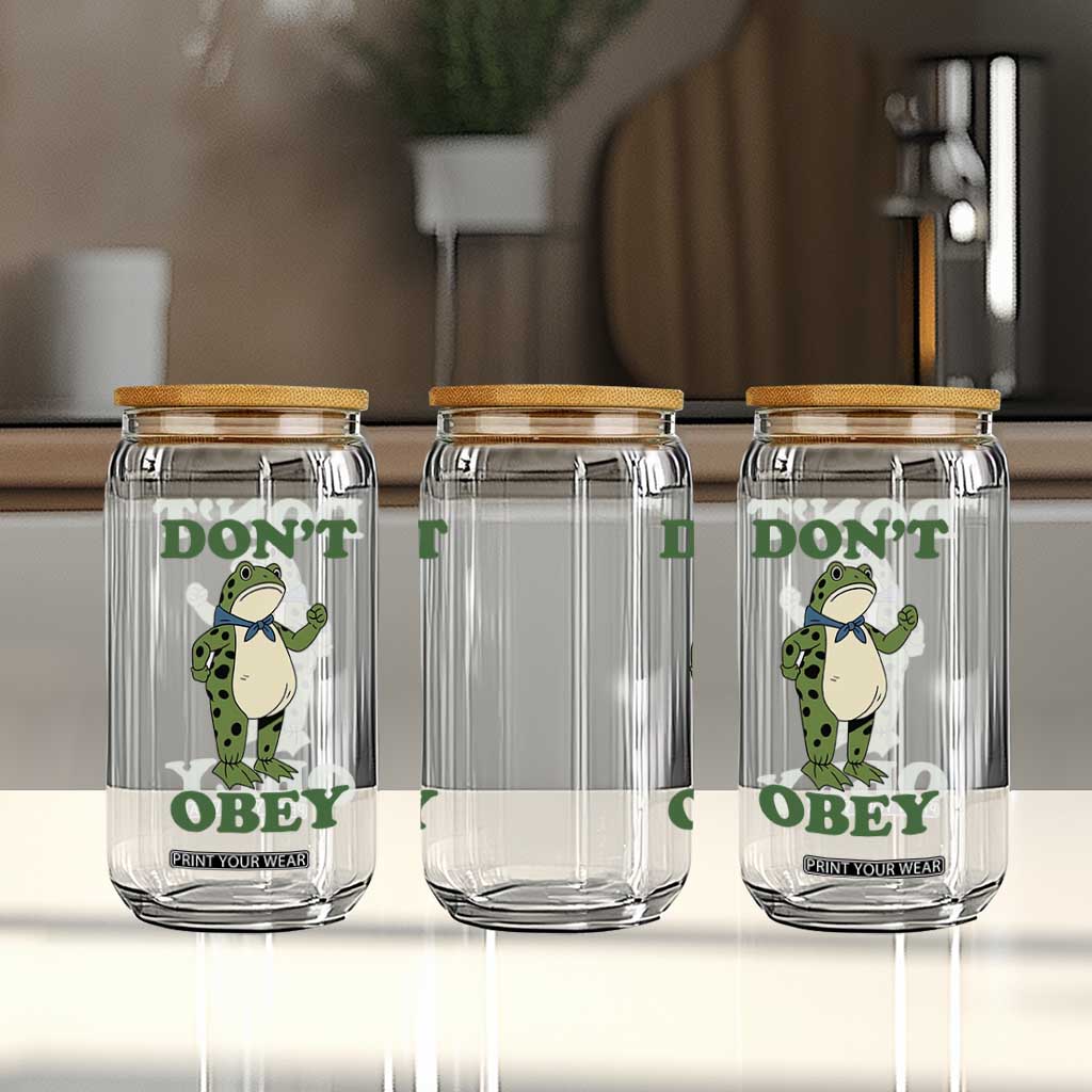 Don't Obey Portland Frog Glass Can Resist Inflatable Frogs Protest TS02 Print Your Wear