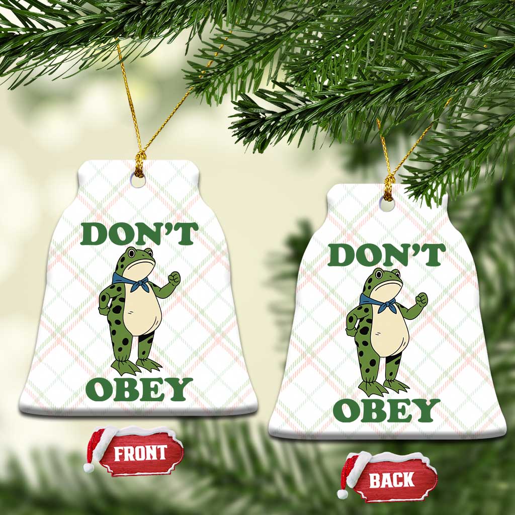 Don't Obey Portland Frog Ceramic Ornament Resist Inflatable Frogs Protest - Print Your Wear