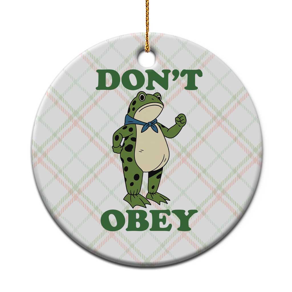 Don't Obey Portland Frog Ceramic Ornament Resist Inflatable Frogs Protest - Print Your Wear