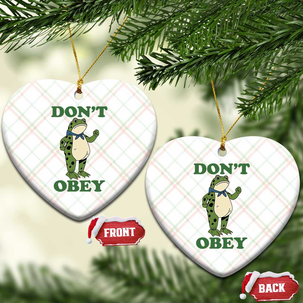 Don't Obey Portland Frog Ceramic Ornament Resist Inflatable Frogs Protest - Print Your Wear