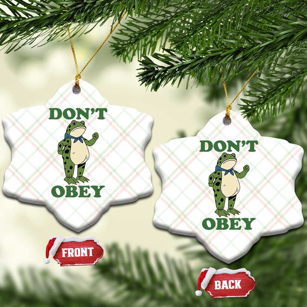 Don't Obey Portland Frog Ceramic Ornament Resist Inflatable Frogs Protest - Print Your Wear