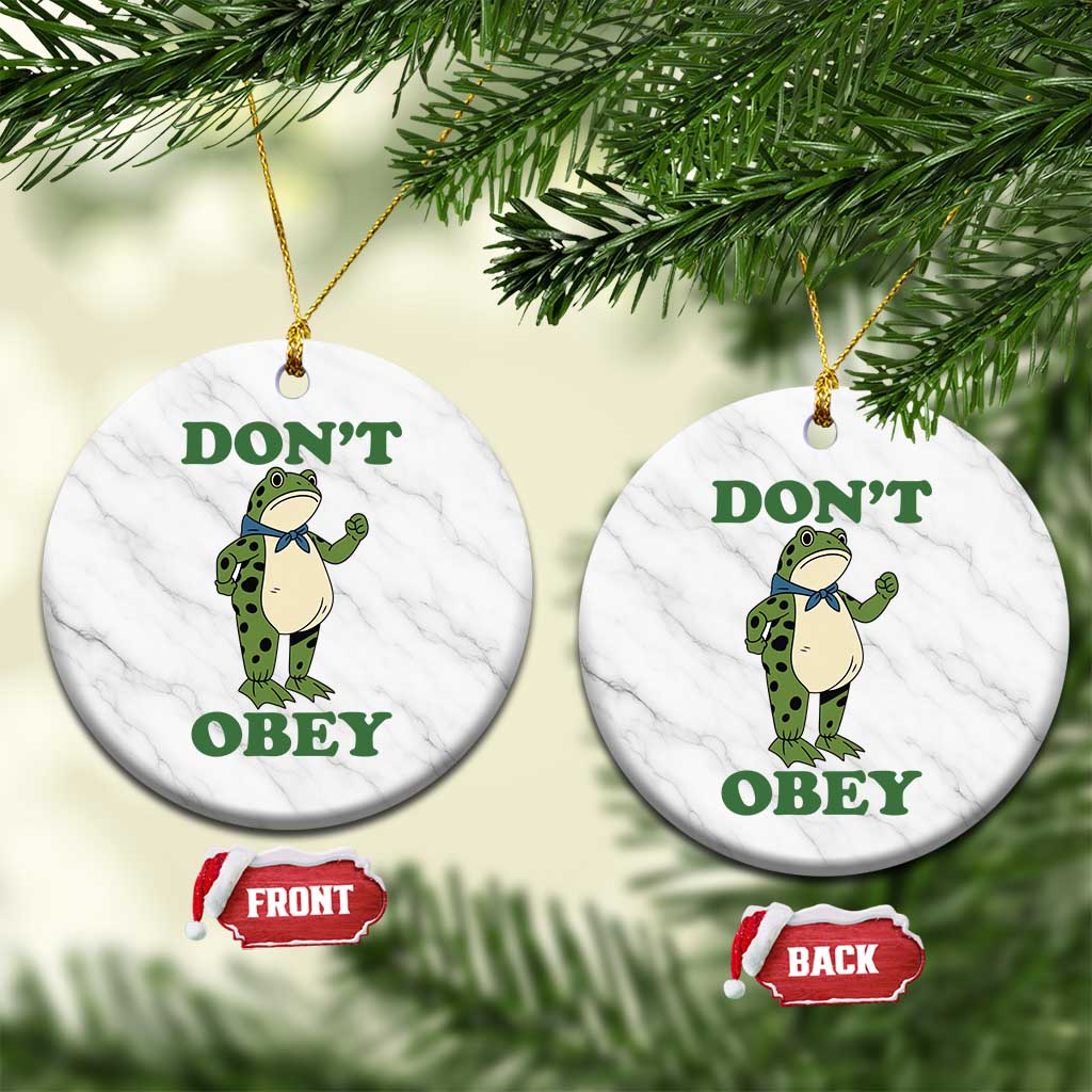Don't Obey Portland Frog Ceramic Ornament Resist Inflatable Frogs Protest TS02 1pc White Marble Print Your Wear