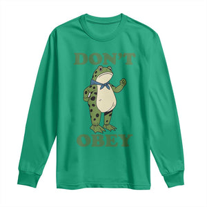 Don't Obey Portland Frog Long Sleeve Shirt Resist Inflatable Frogs Protest TS02 Irish Green Print Your Wear