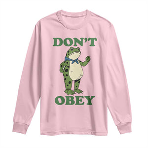 Don't Obey Portland Frog Long Sleeve Shirt Resist Inflatable Frogs Protest TS02 Light Pink Print Your Wear