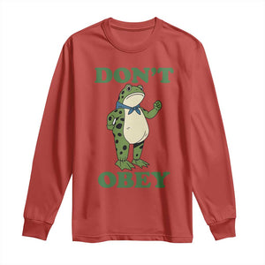 Don't Obey Portland Frog Long Sleeve Shirt Resist Inflatable Frogs Protest TS02 Red Print Your Wear