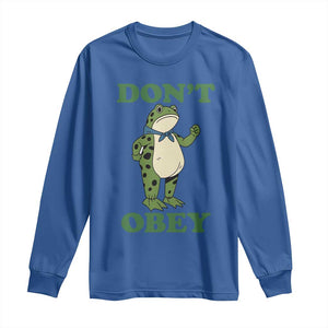 Don't Obey Portland Frog Long Sleeve Shirt Resist Inflatable Frogs Protest TS02 Royal Blue Print Your Wear