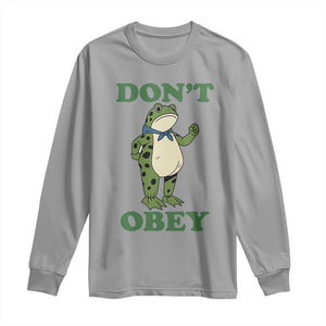 Don't Obey Portland Frog Long Sleeve Shirt Resist Inflatable Frogs Protest TS02 Sport Gray Print Your Wear