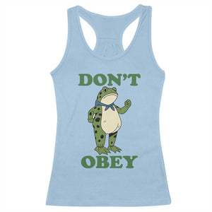Don't Obey Portland Frog Racerback Tank Top Resist Inflatable Frogs Protest TS02 Light Blue Print Your Wear