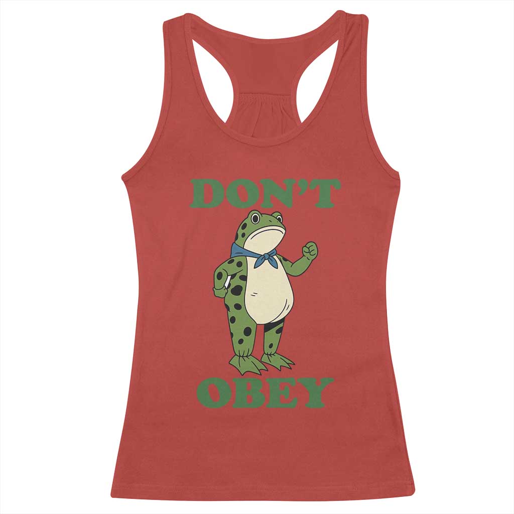 Don't Obey Portland Frog Racerback Tank Top Resist Inflatable Frogs Protest TS02 Red Print Your Wear