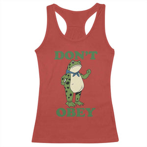 Don't Obey Portland Frog Racerback Tank Top Resist Inflatable Frogs Protest - Print Your Wear