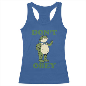 Don't Obey Portland Frog Racerback Tank Top Resist Inflatable Frogs Protest - Print Your Wear